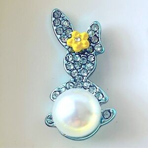 🐰 NWT Betsey Johnson Blue Rhinestone Pearl Bunny Post Earrings